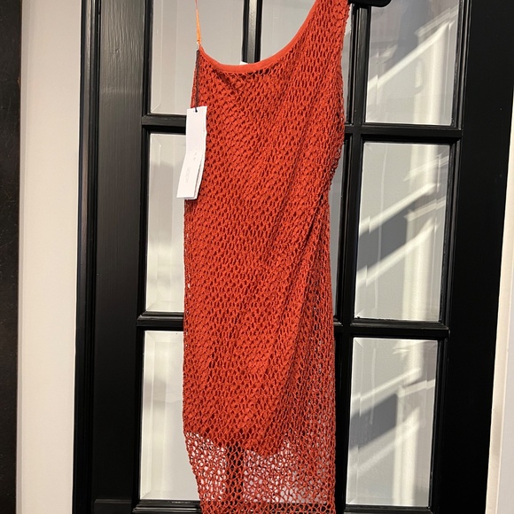 IRO Asymmetrical One-Shoulder Dress in Rust - Picture 3 of 5